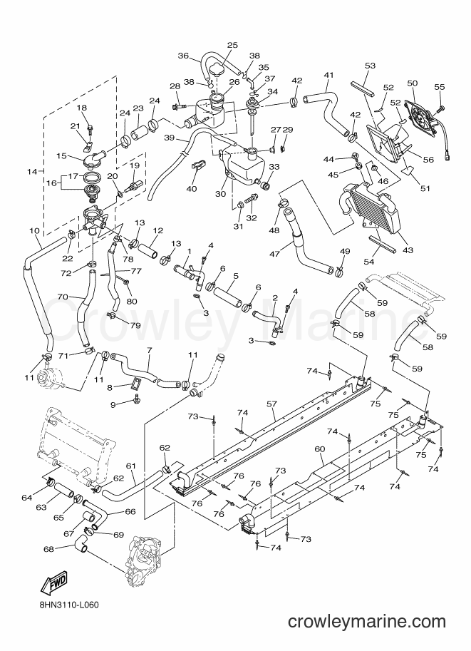 2012 Snowmobile RX10ST2 - RX10ST2 (8HN4) [010] - RADIATOR & HOSE
