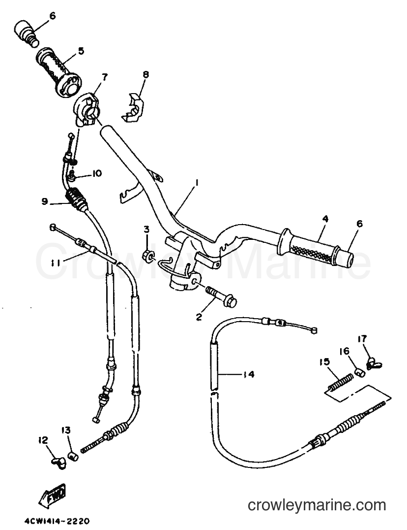 1995 Scooter XC125T - XC125T (4KY4) [99A] - STEERING HANDLE & CABLE