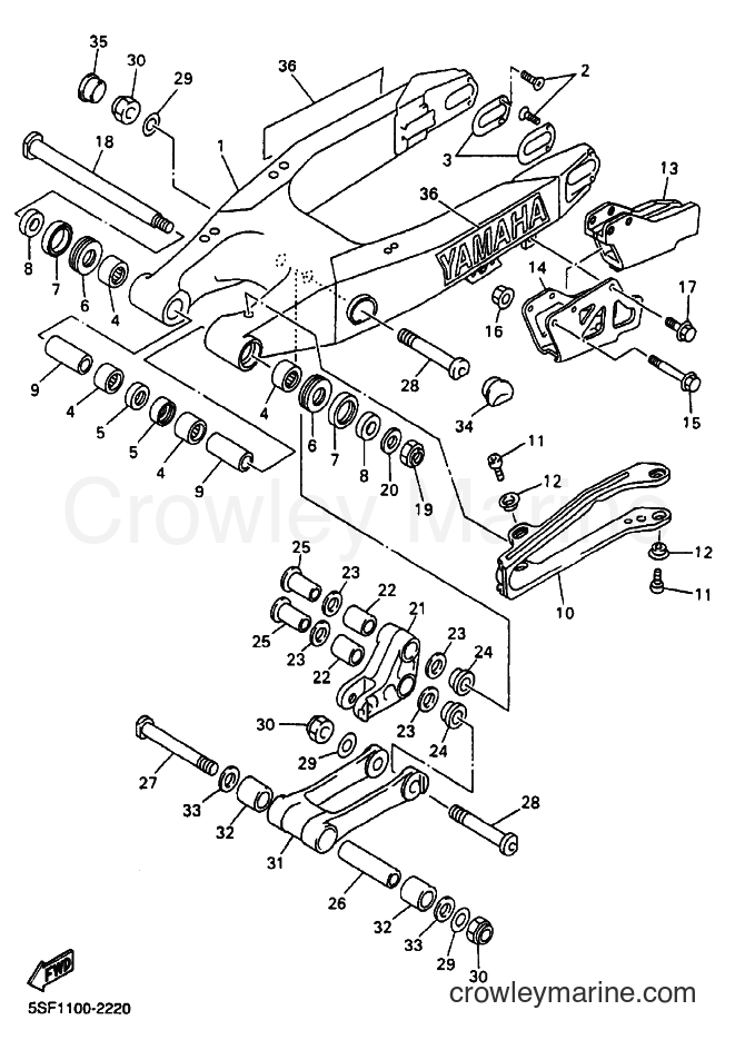 2002 Dirt Bike YZ426F - YZ426F (5SF2) [070] - REAR ARM