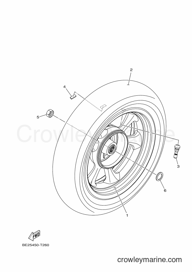 2018 Scooter MWS125-C - MWS125-C (BU57) [020] - REAR WHEEL