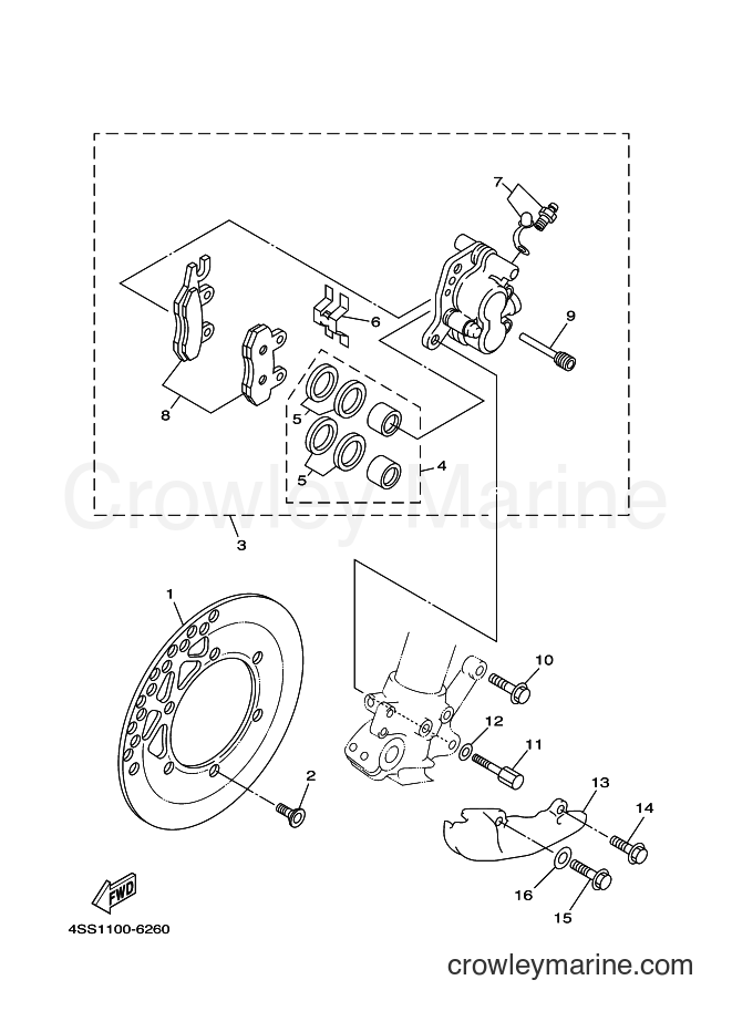 1996 Dirt Bike YZ250 - YZ250 (4SR2) [020] - FRONT BRAKE CALIPER