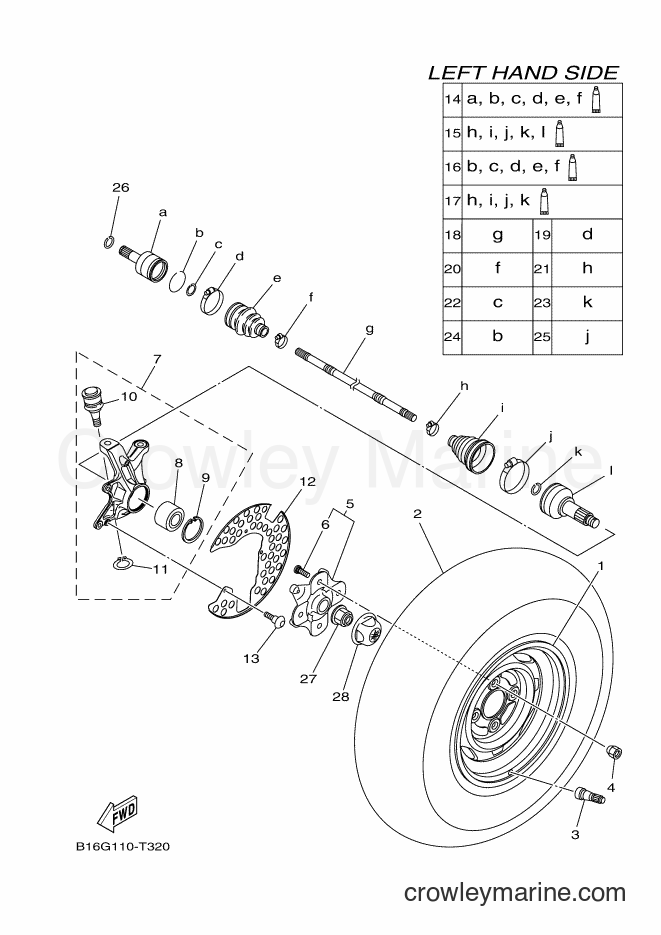 Yamaha Motors YFM700FWBD (B32F) [010] - FRONT WHEEL