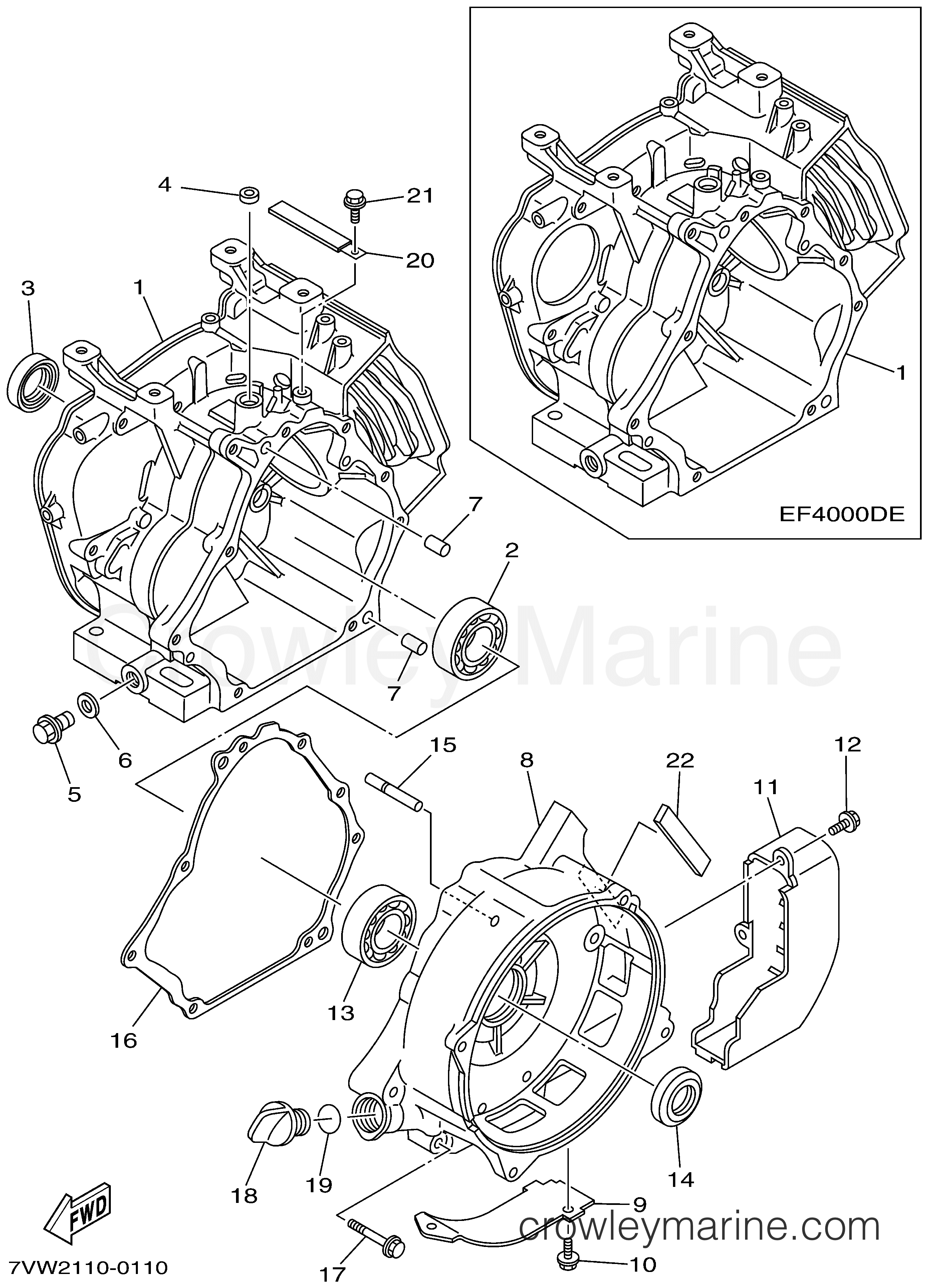 Yamaha Motors EF4000DEX  (YG4000DX_DEC) - CRANKCASE