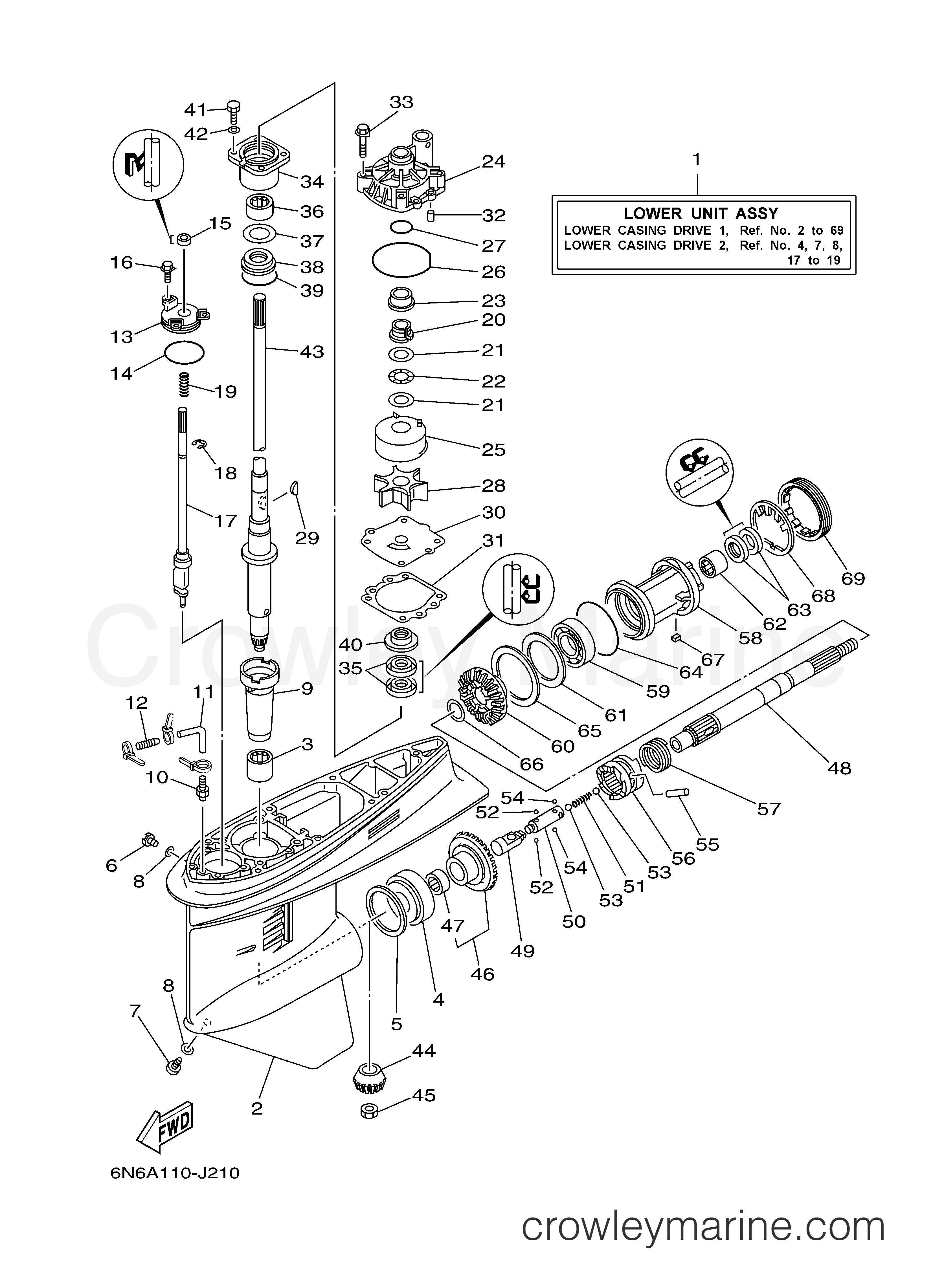 Yamaha Motors 115TLR - LOWER CASING DRIVE 1
