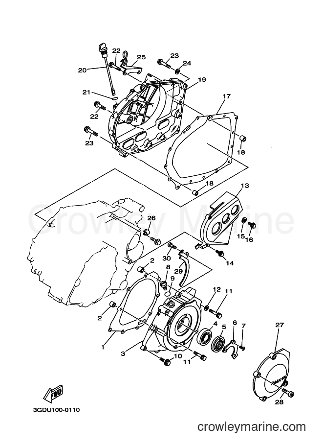 2003 ATV YF350X - YF350X (5NF8) [030] - CRANKCASE COVER 1