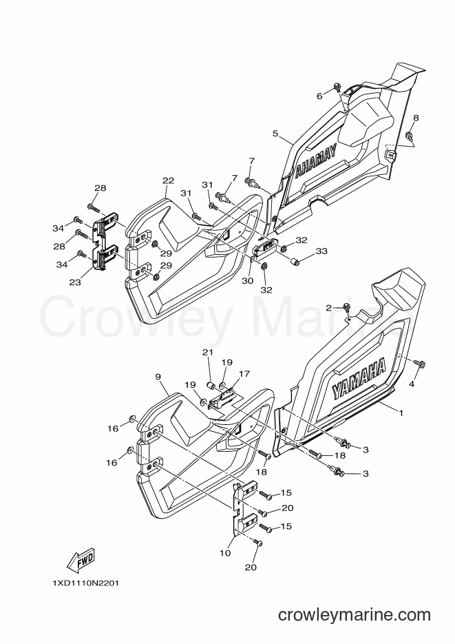 Yamaha Motors YXM700E (1XP2) [010] - SIDE COVER