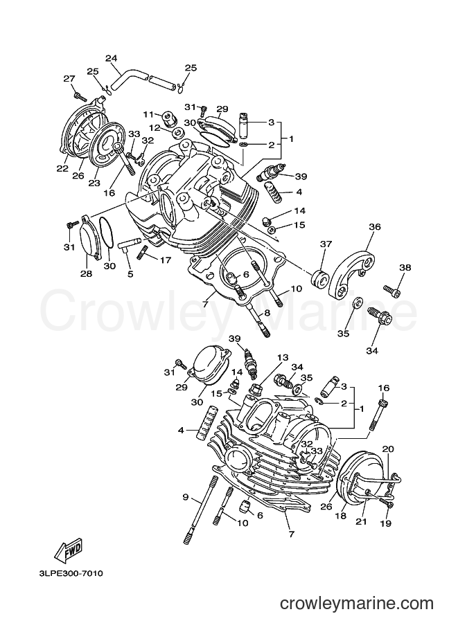 1997 Cruiser XV1100 - XV1100 (3LPE) [050] - CYLINDER HEAD