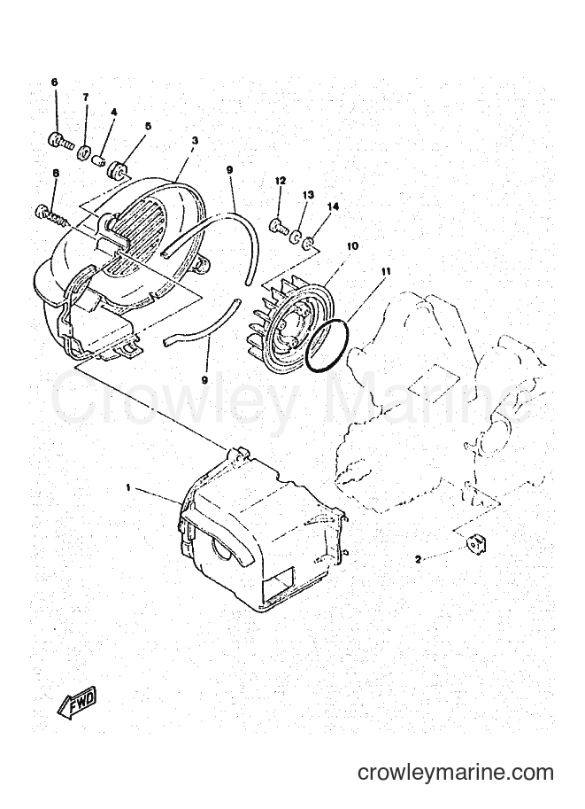 1996 Scooter YA50R - YA50R (4PC5) [010] - AIR SHROUD & FAN