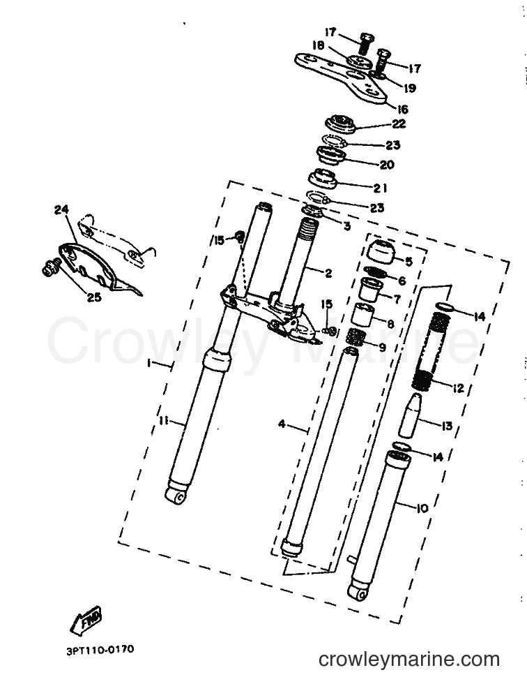 1990 Dirt Bike PW50 - PW50 (3PT4) [999] - FRONT FORK