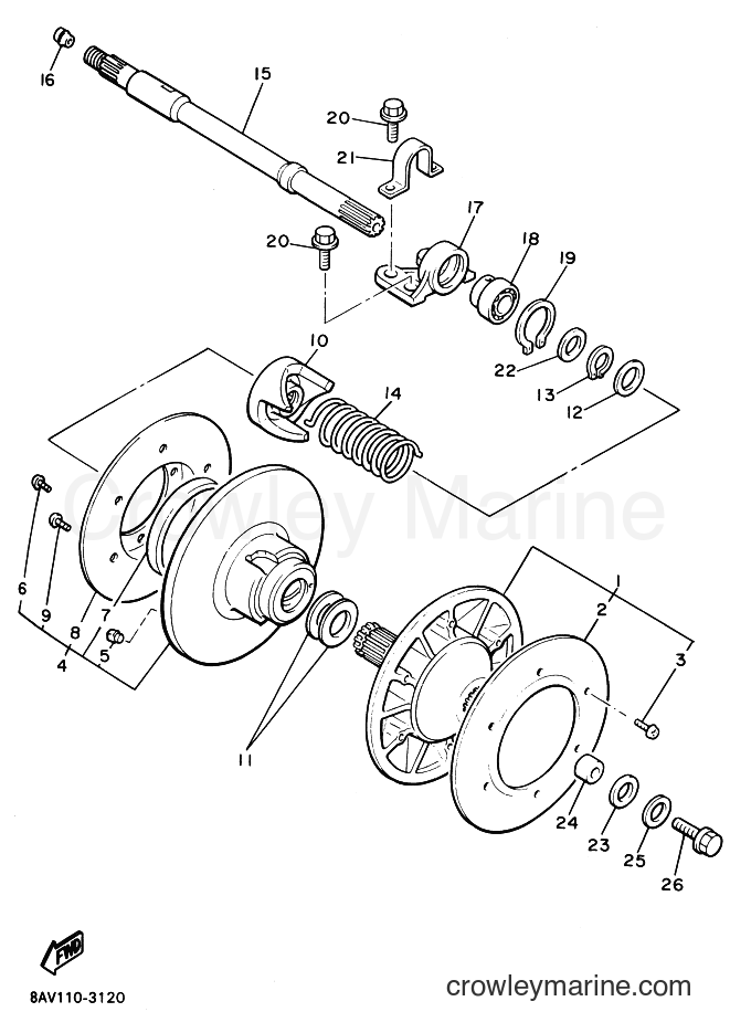 Yamaha Motors EX570E (8AW1) [030] - SECONDARY SHEAVE