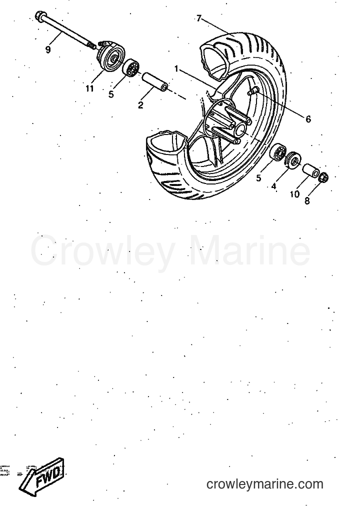 1997 Scooter YQ50 - YQ50 (5CN1) [999] - FRONT WHEEL