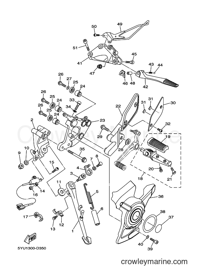 Yamaha Motors MT01 (5YU8) [010] - STAND & FOOTREST