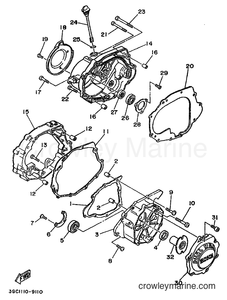 1989 ATV YFM200DX - YFM200DX (3GC2) [020] - CRANKCASE COVER 1
