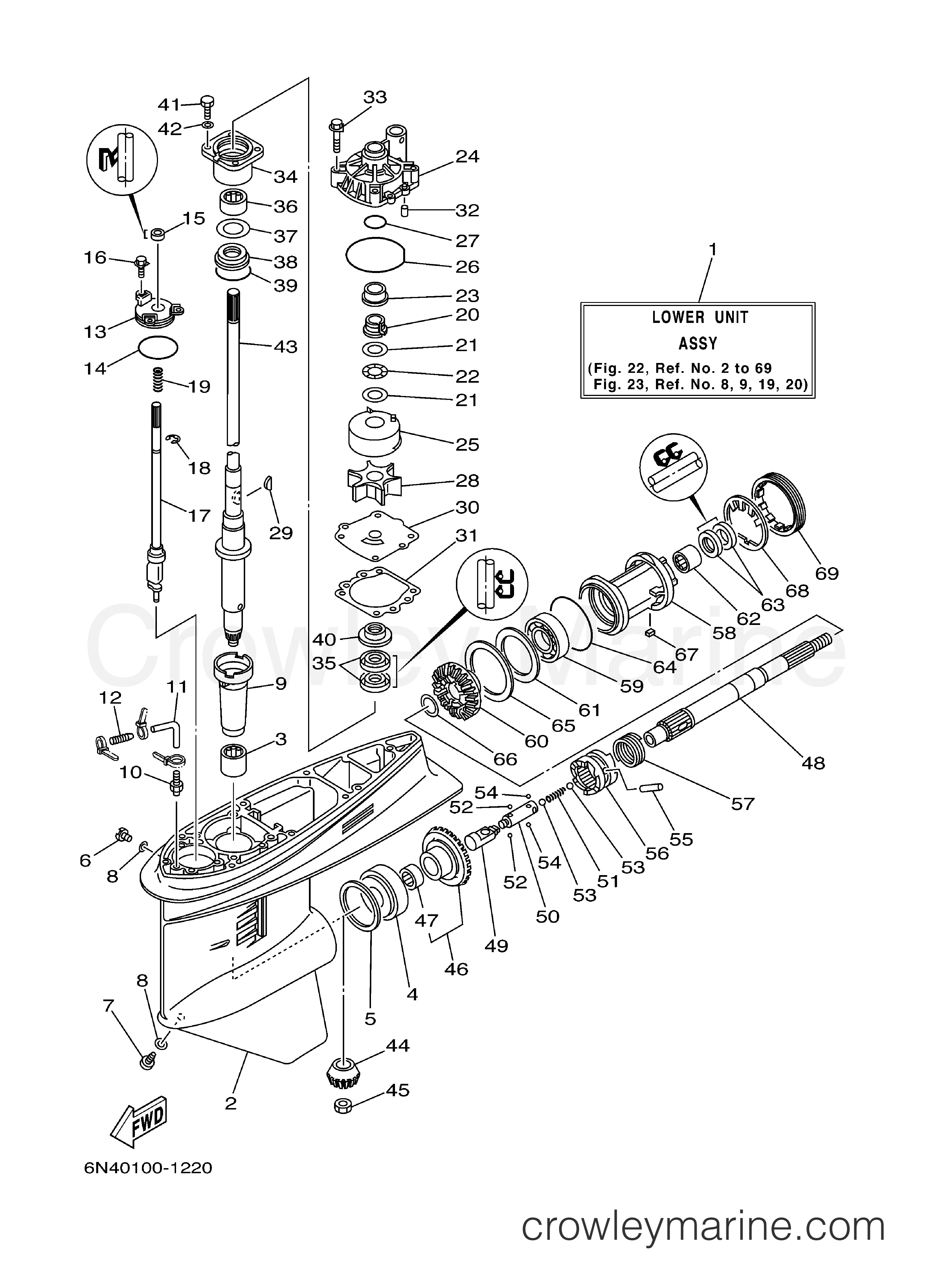 Yamaha Motors 130TXRB - LOWER CASING DRIVE 1