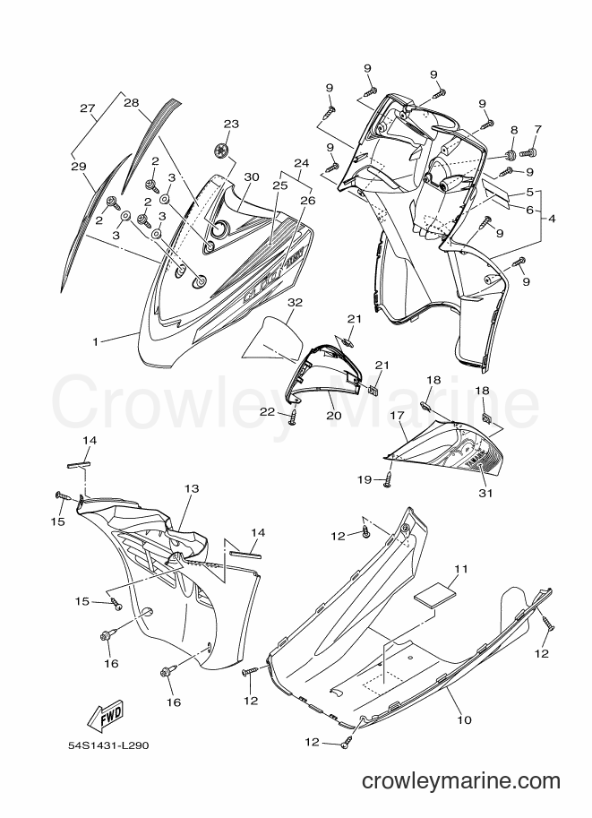 Yamaha Motors AL115FC (54S2) [010] - LEG SHIELD