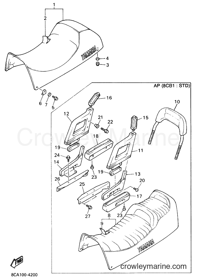 1994 Snowmobile VX600 - VX600 (8CA1) [030] - SEAT