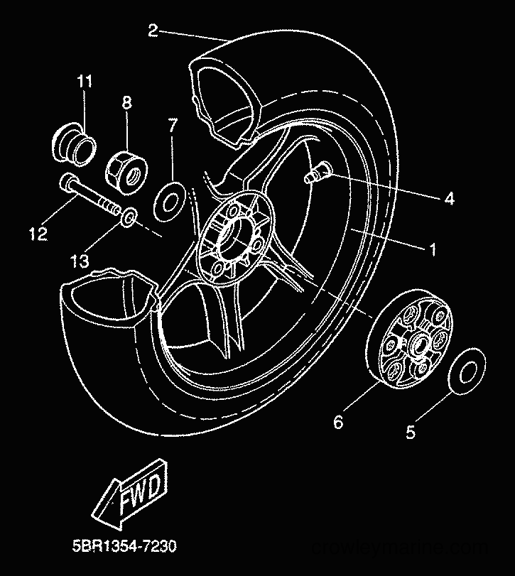 2000 Scooter YQ50 - YQ50 (5HEN) [010] - REAR WHEEL
