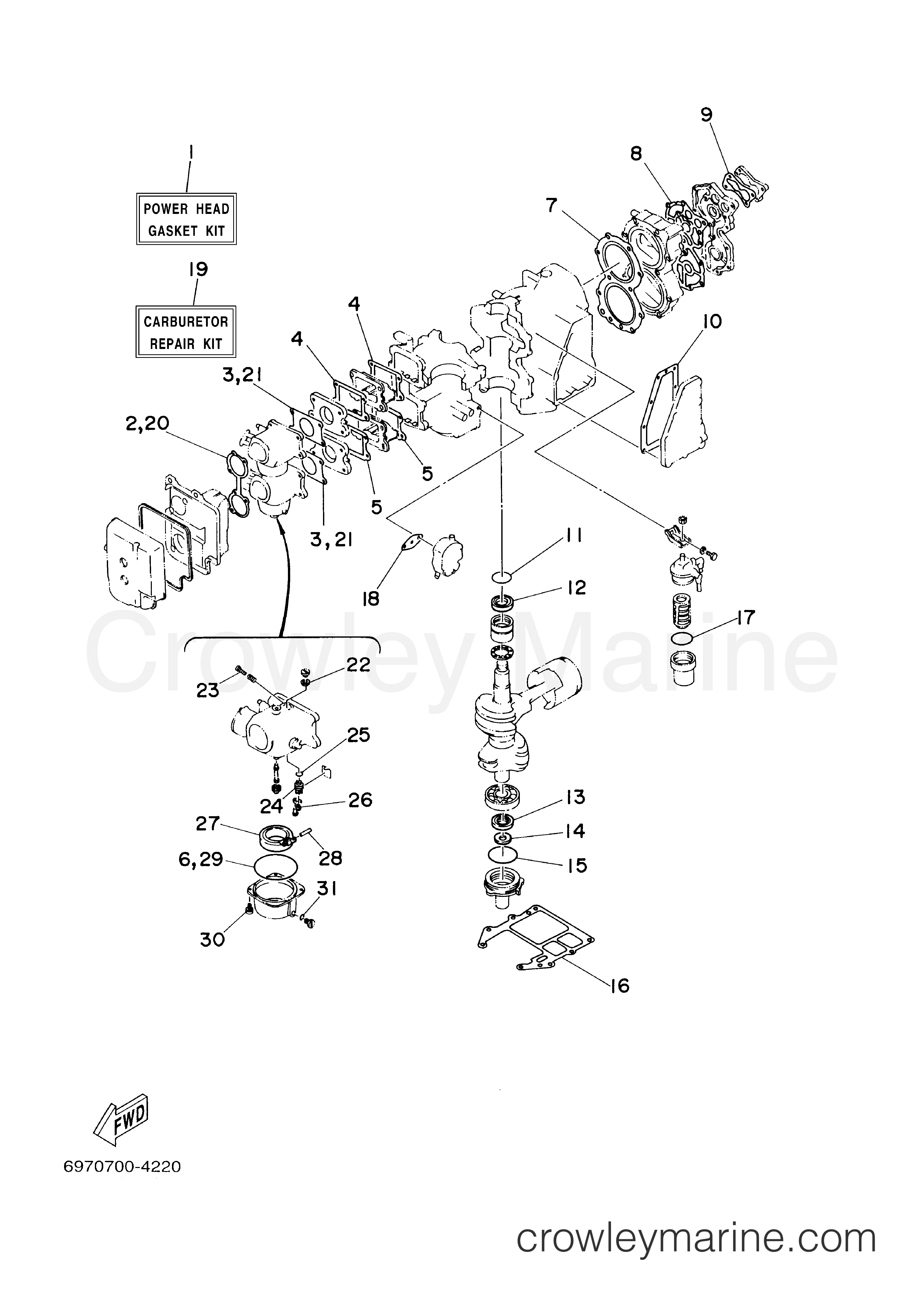 Yamaha Motors E48MLHY - REPAIR KIT 1