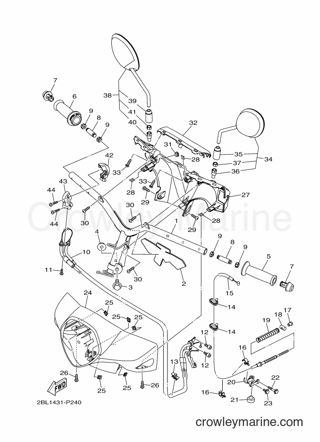 2017 Street Bike LTF125 - LTF125 (2BL9) [010] - STEERING HANDLE & CABLE