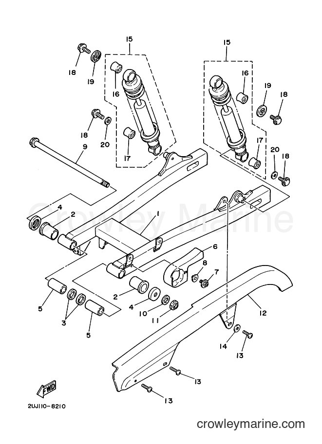 1996 Cruiser XV250S - XV250S (3DN6) [010] - REAR ARM & SUSPENSION