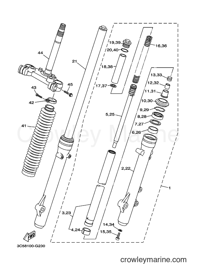 Yamaha Motors XT250 (3C5F) [010] - FRONT FORK