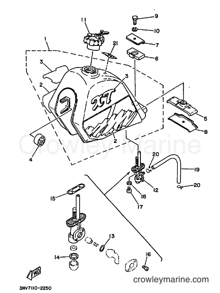 Yamaha Motors XT350D (3NV9) [010] - FUEL TANK