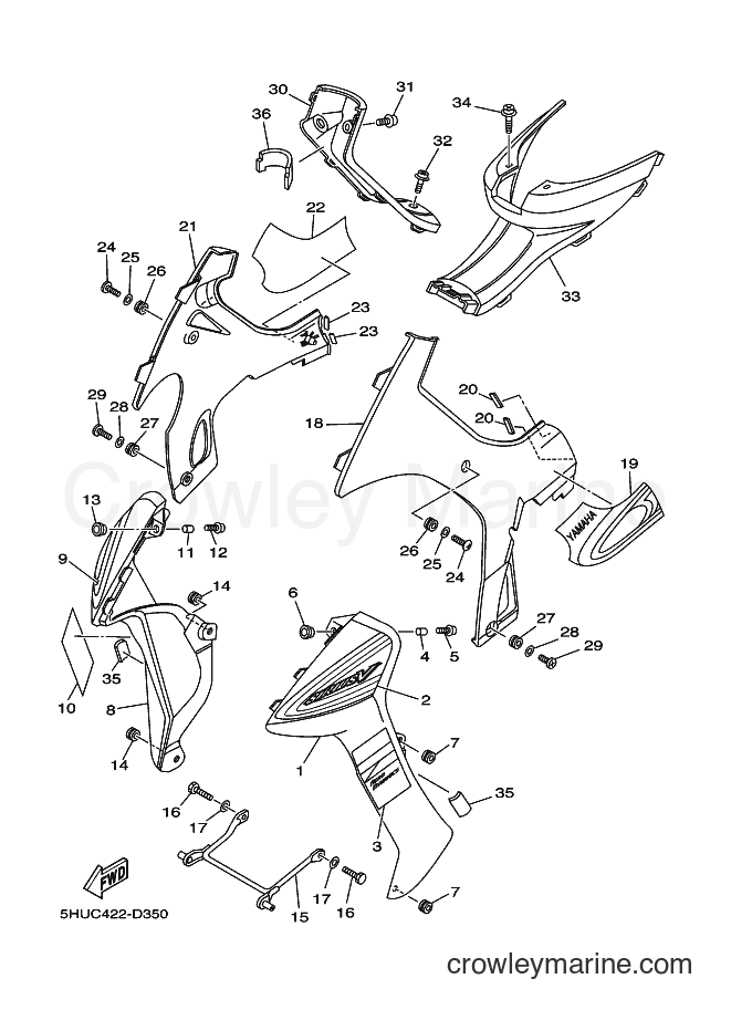 2005 Scooter T105E - T105E (5HUC) [010] - LEG SHIELD