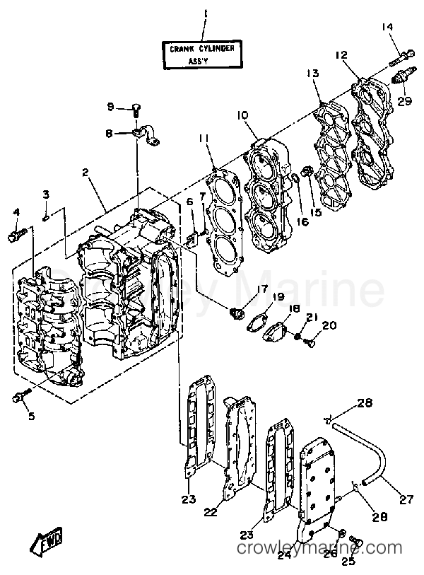 Yamaha Motors 50ESH-JD - CRANKCASE CYLINDER