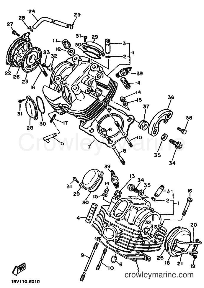1996 Cruiser XV750 - XV750 (3JLR) [010] - CYLINDER HEAD