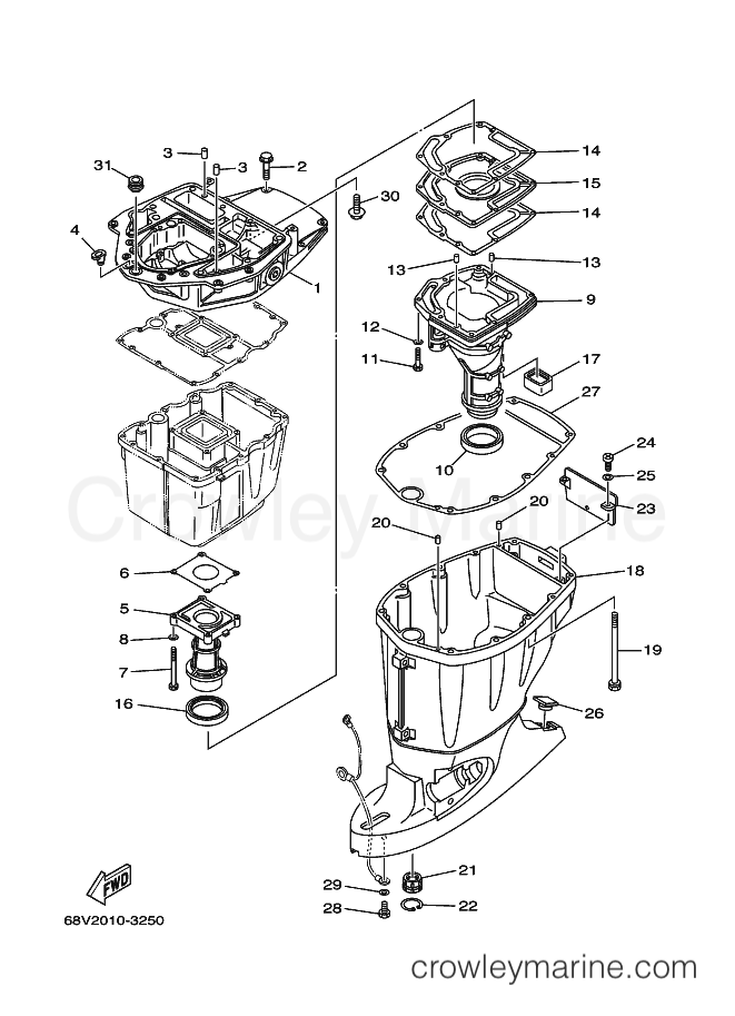 Yamaha Motors F115AETX (68V2) [080] - UPPER CASING