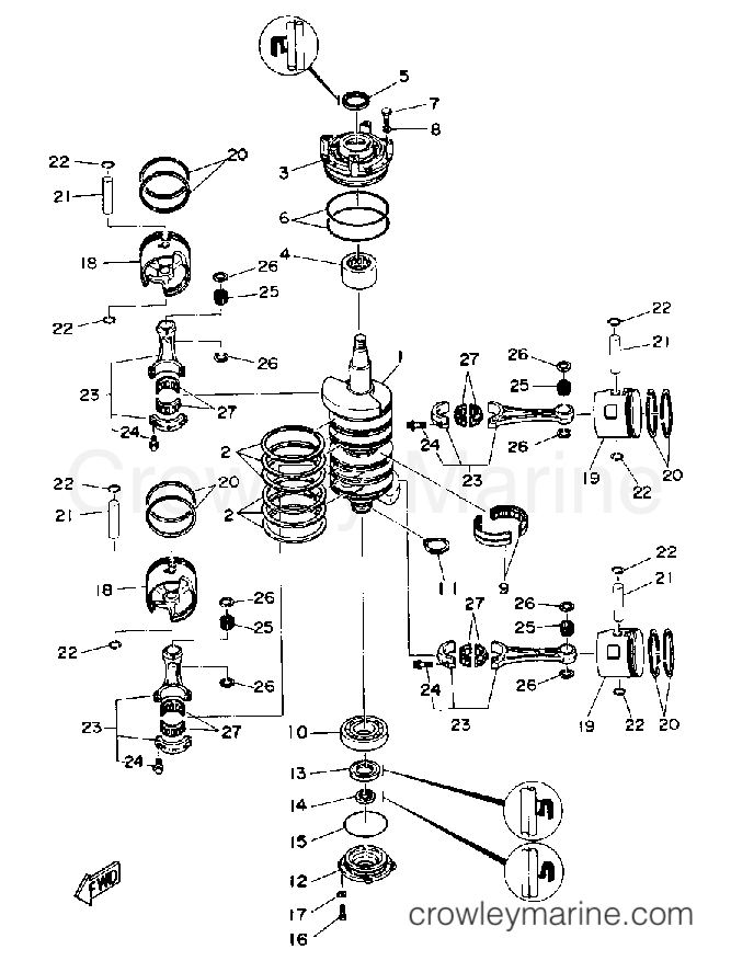 Yamaha Motors 115ETXDA - CRANKSHAFT PISTON