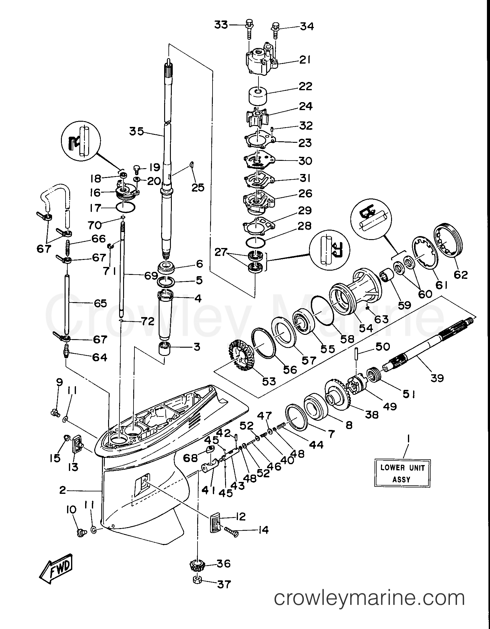 Yamaha Motors P75TLHV - LOWER CASING DRIVE 1