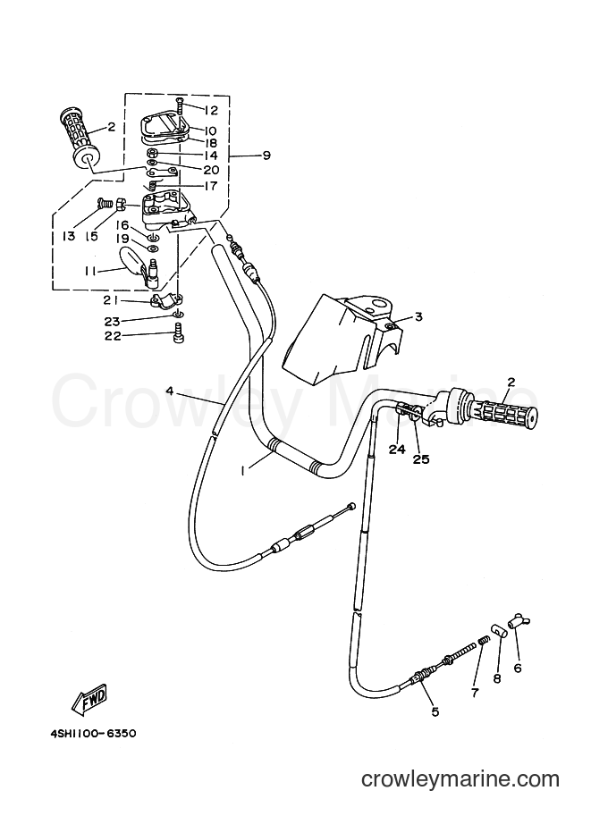 1998 ATV YFM400FW - YFM400FW (4SHC) [010] - STEERING HANDLE & CABLE