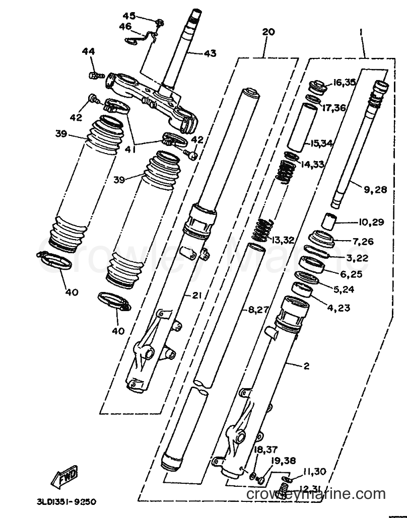 1993 Dirt Bike XTZ750 - XTZ750 (3LD6) [999] - FRONT FORK