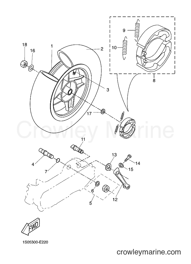 2004 Scooter EW50 - EW50 (1S12) [030] - REAR WHEEL