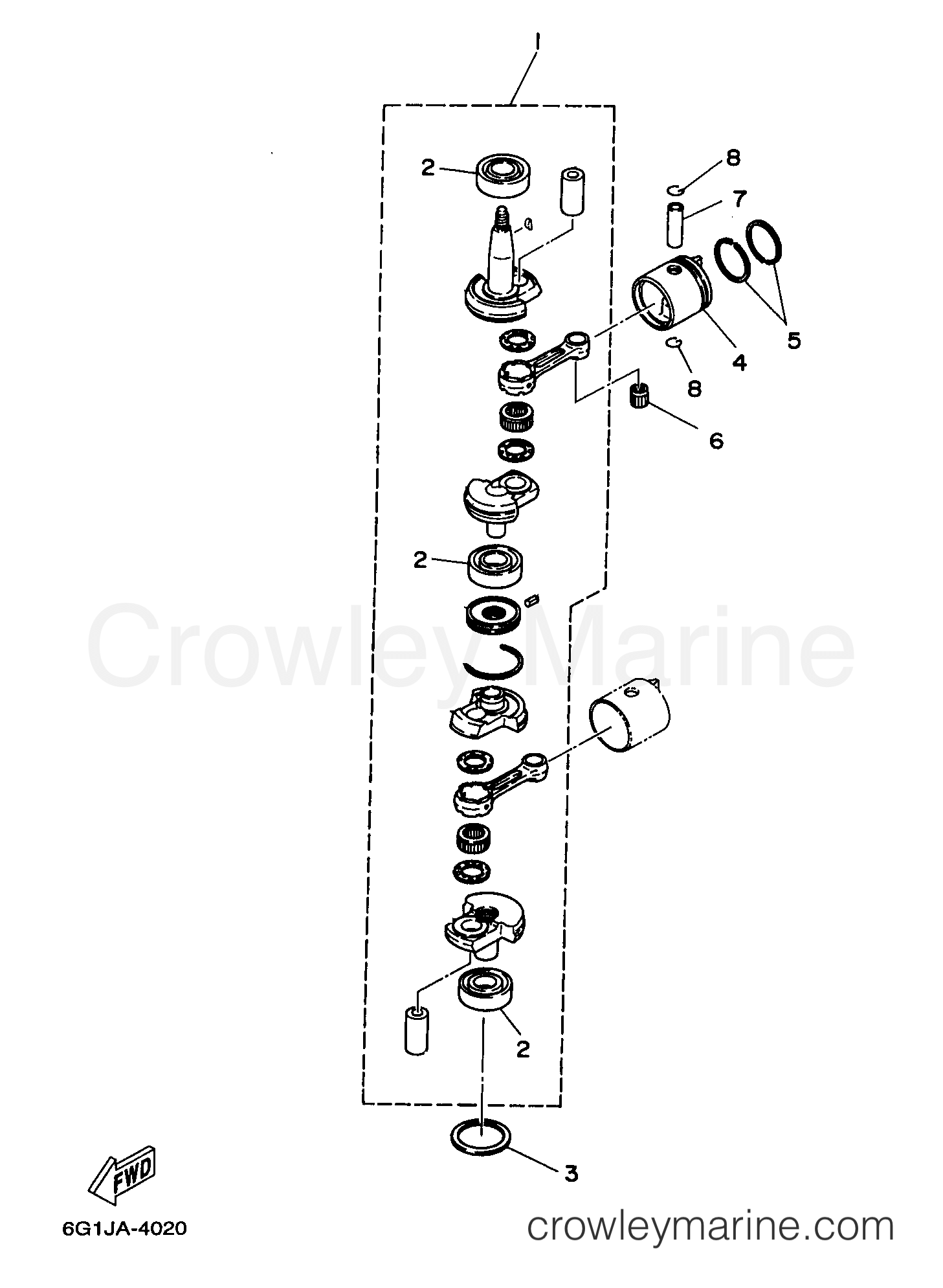 Yamaha Motors 8MLHY - CRANKSHAFT PISTON