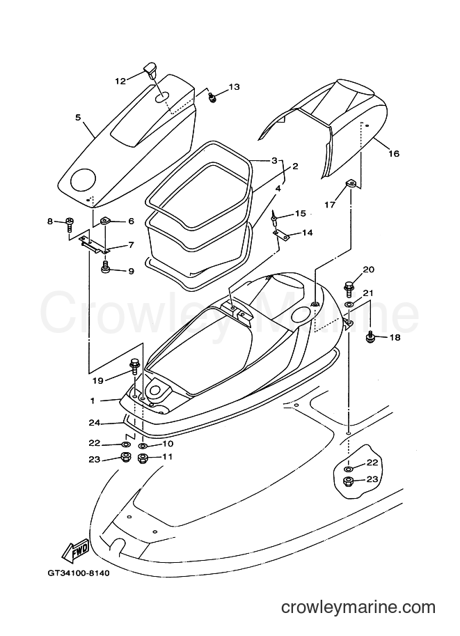 Yamaha Motors WVT700BW (GT36) [010] - ENGINE HATCH