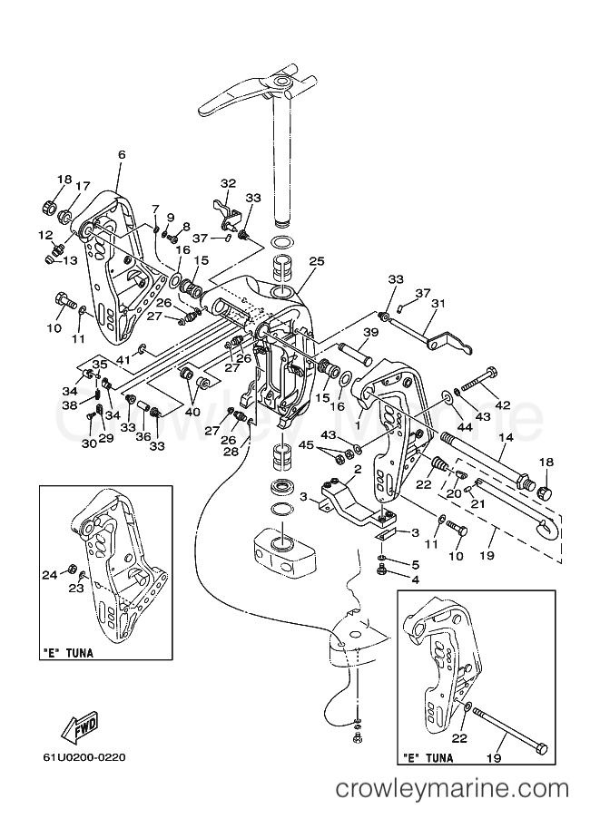 Yamaha Motors E115AETL (61U2) [070] - BRACKET 1