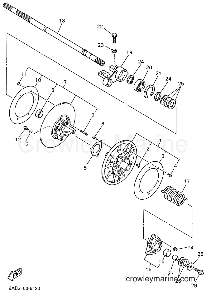 Yamaha Motors VX600XT (8BV2) [020] - SECONDARY SHEAVE