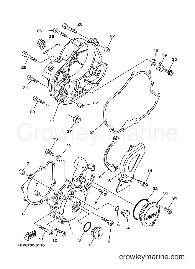 2003 Dirt Bike TT250R - TT250R (4PX9) [010] - CRANKCASE COVER 1