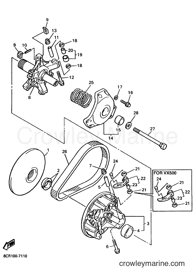 Yamaha Motors VX600ZER (8DB2) [020] - PRIMARY SHEAVE