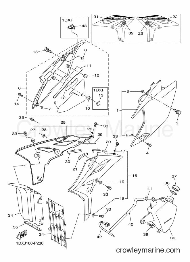 2015 Dirt Bike WR450F - WR450F (1DXF) [010] - SIDE COVER