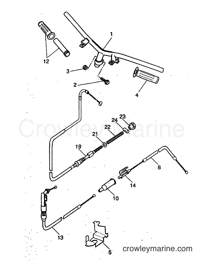 1999 Scooter YH50 - YH50 (5KG1) [010] - STEERING HANDLE & CABLE