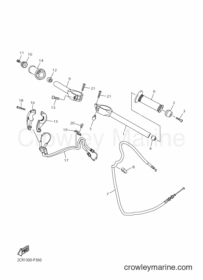 2018 Sport Bike YZF-R1 - YZF-R1 (BX46) [010] - STEERING HANDLE & CABLE