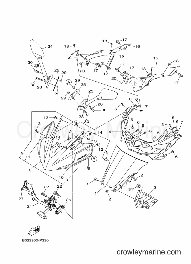 2015 Sport Bike YZF-R3A - YZF-R3A (B023) [010] - WINDSHIELD