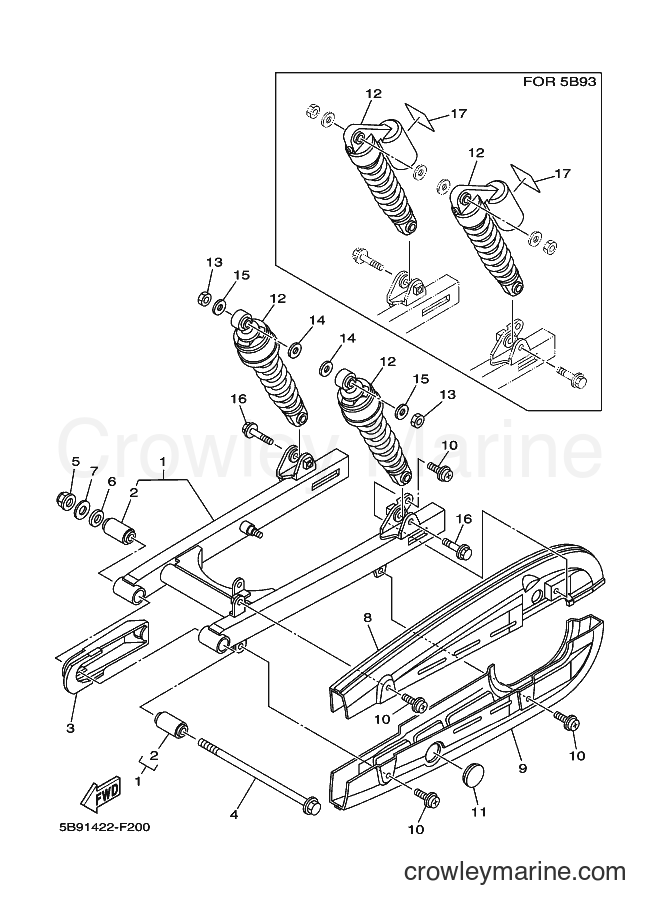 2007 Scooter T110E - T110E (5B91) [010] - REAR ARM & SUSPENSION