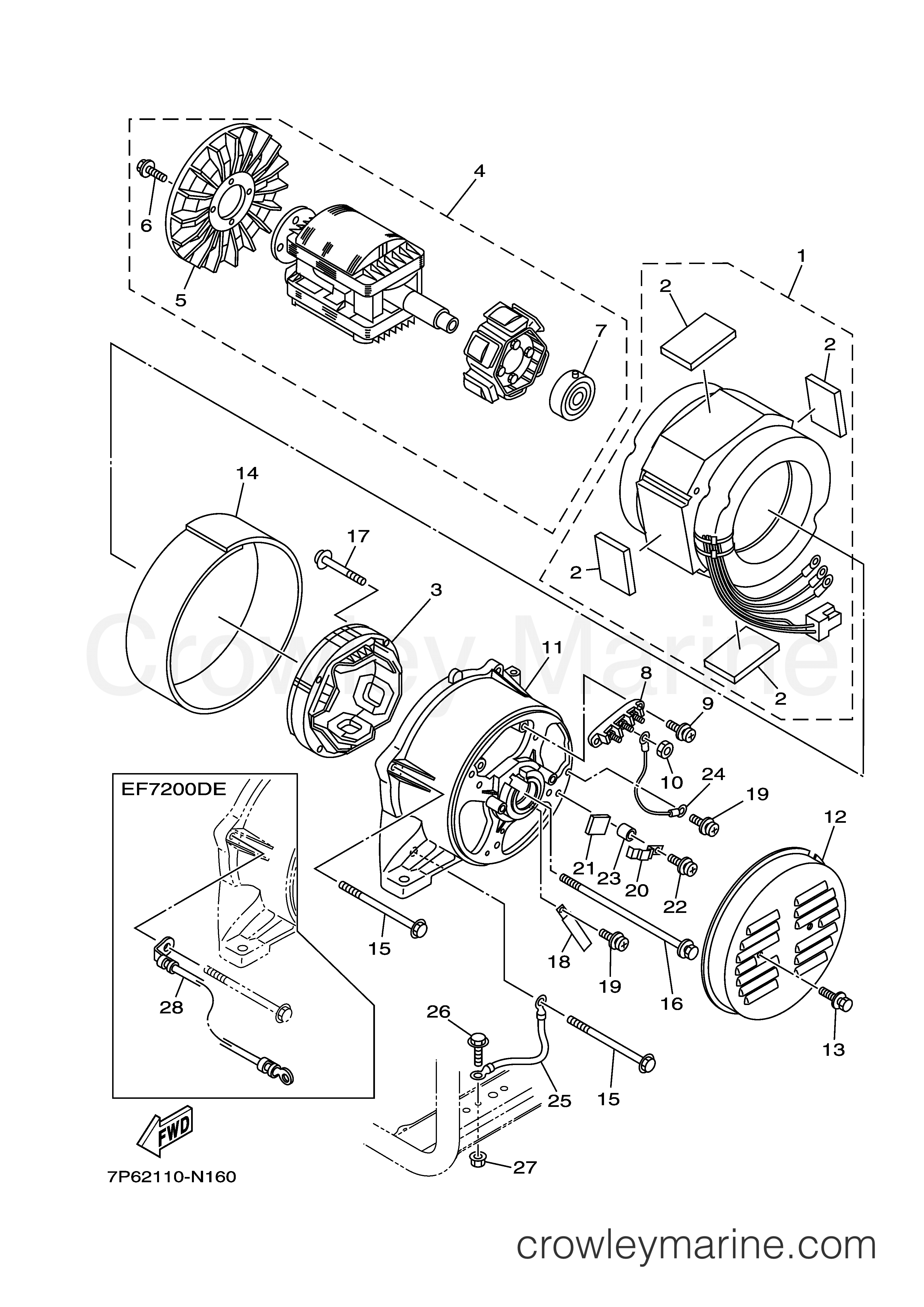 GENERATOR 2014 Generator 7200 EF7200DE Crowley Marine