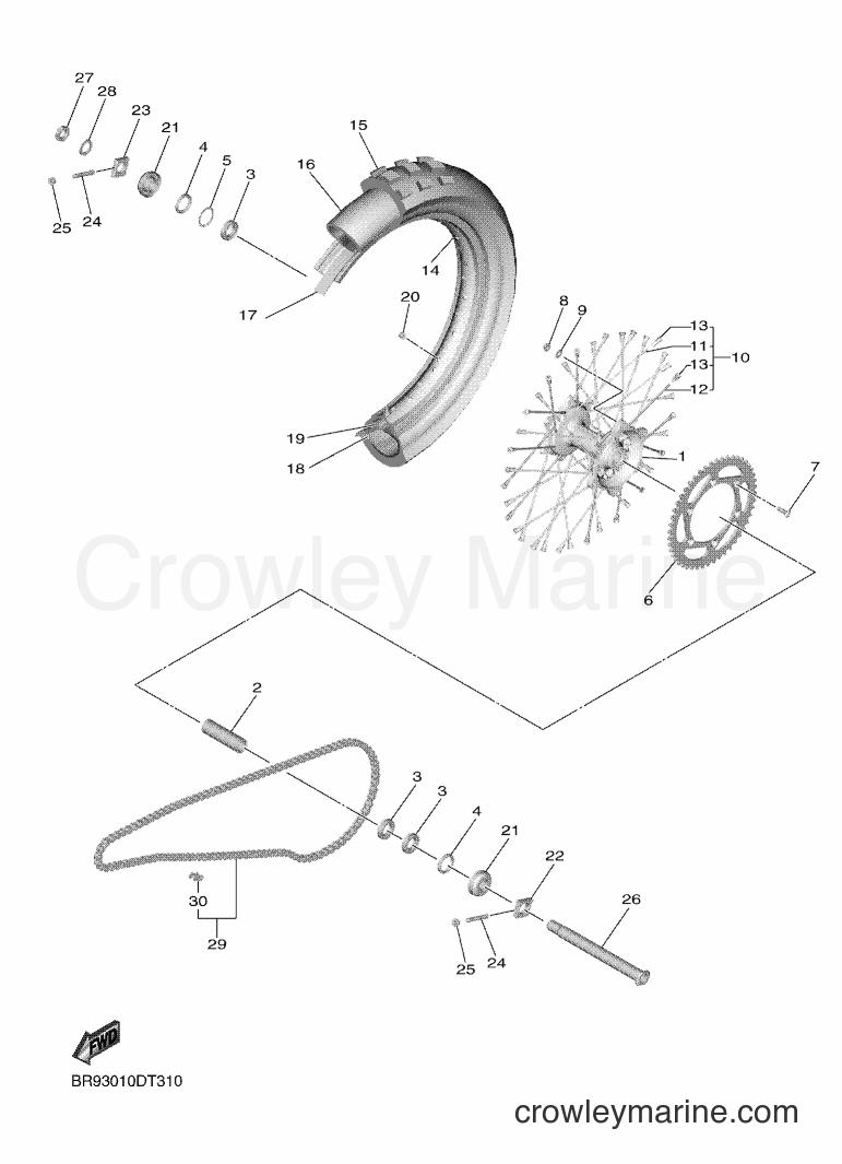 2019 Dirt Bike YZ450F - YZ450F (BR97) [010] - REAR WHEEL