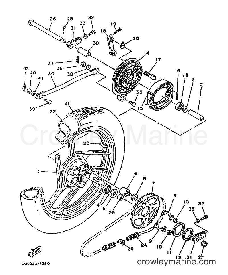 1987 Scooter TZR75 - TZR75 (2UV) [999] - REAR WHEEL