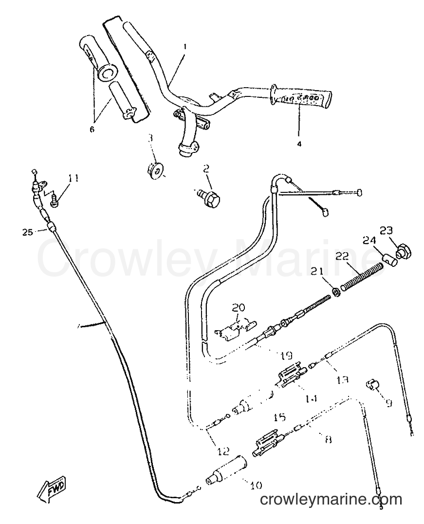 1996 Scooter CW50RSP - CW50RSP (4WT1) [999] - STEERING HANDLE & CABLE